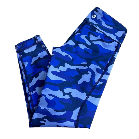 Vineyard Vines Reversible Athletic Leggings Sz Small Blue Whales Camouflage - Picture 4 of 9